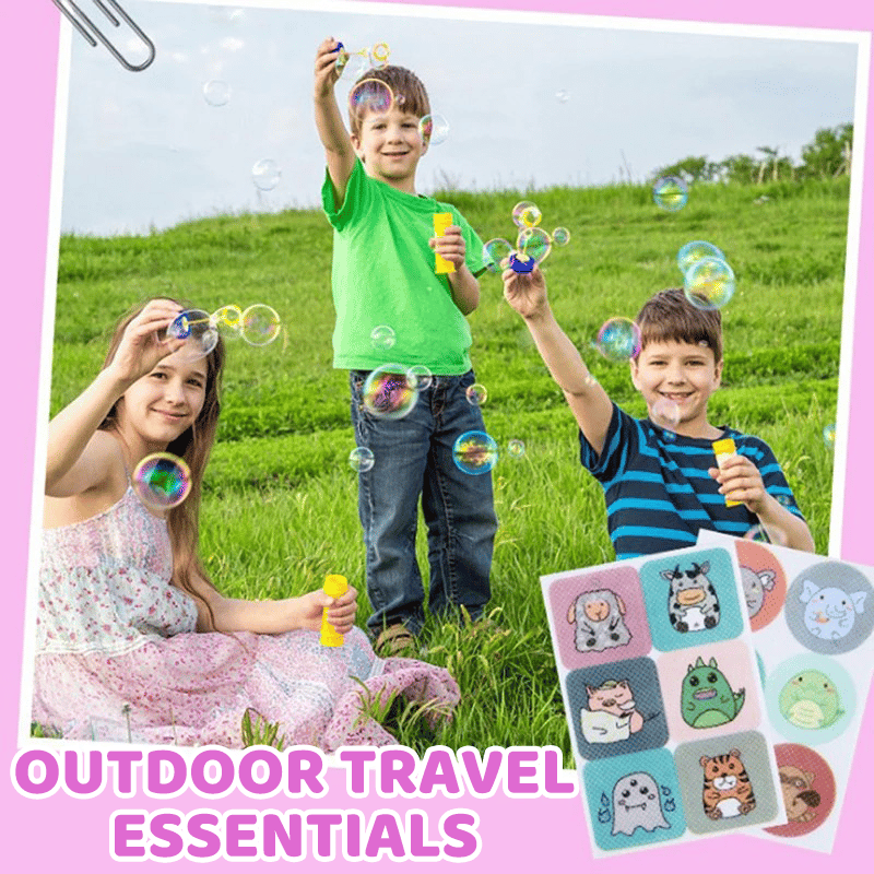Kid‑Approved Cartoon Mosquito Repellent Patches | Natural Non‑Toxic Stickers, Owl/Chick/Fox/Panda Blind Box White Bag Pack for Family Outdoor Use
