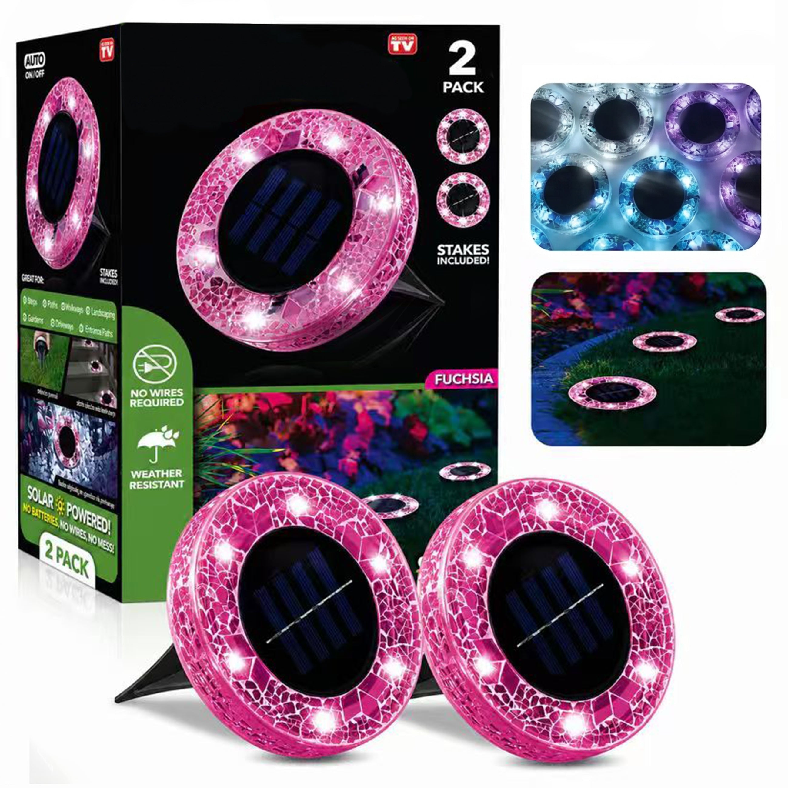 🛋️Solar Mosaic Lights – Waterproof LED Pathway Lights with Auto On/Off