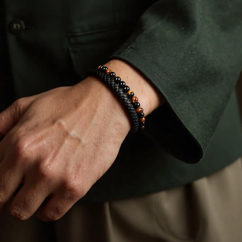 Tiger's Eye Leather Bracelet