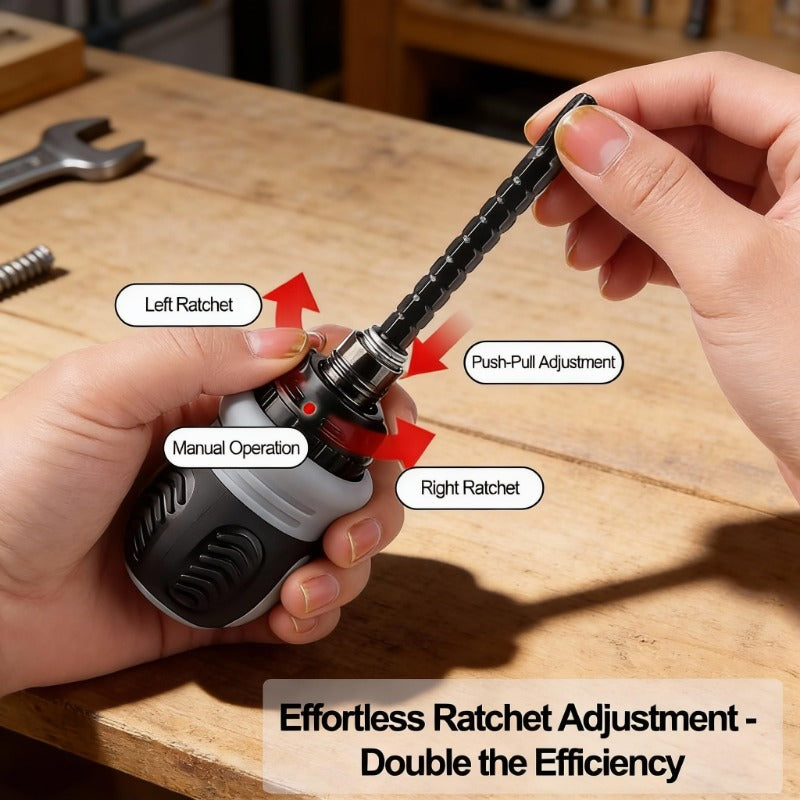 Compact 13-in-1 Ratchet Screwdriver