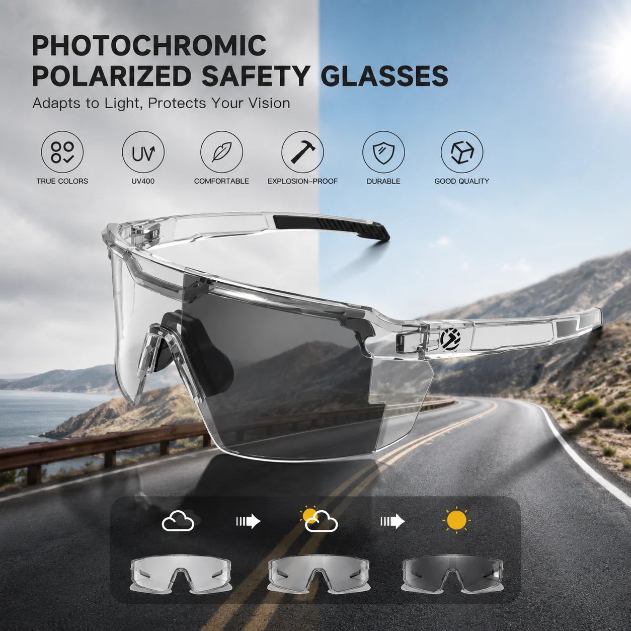 49% OFF This Week Promotions🕶️UV400 Photochromic Polarized Safety Glasses – 🥇Impact Resistant Outdoor Sports & Work Eyewear✨