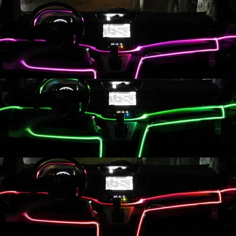 INSANE Car Glow Upgrade 🚗💡 USB Powered Ambient Fiber Lights That Transform Night Driving