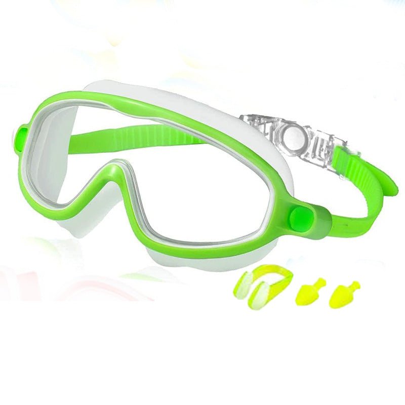 600A Series Anti‑Fog UV Protection Swim Goggles With Nose Clip & Ear Plugs Waterproof Swimming Glasses