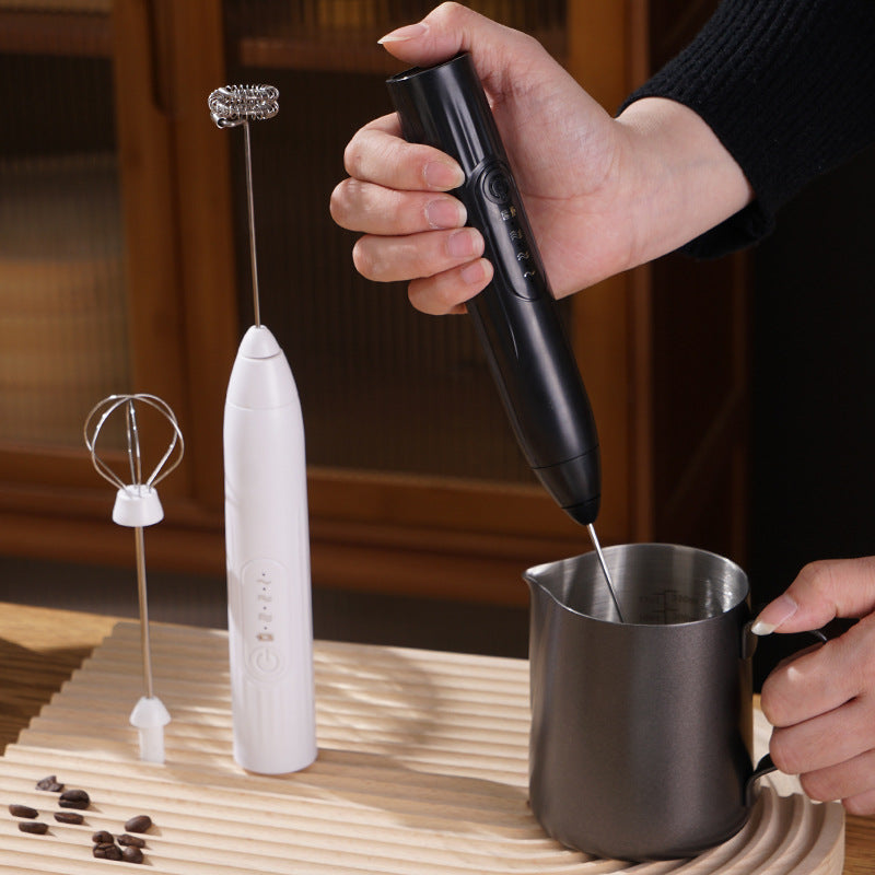 ⚡ Super Powerful Torque — Rechargeable Milk Frother Wand ☕3-Speed Handheld Foam Maker for Coffee, Matcha & Protein Shakes