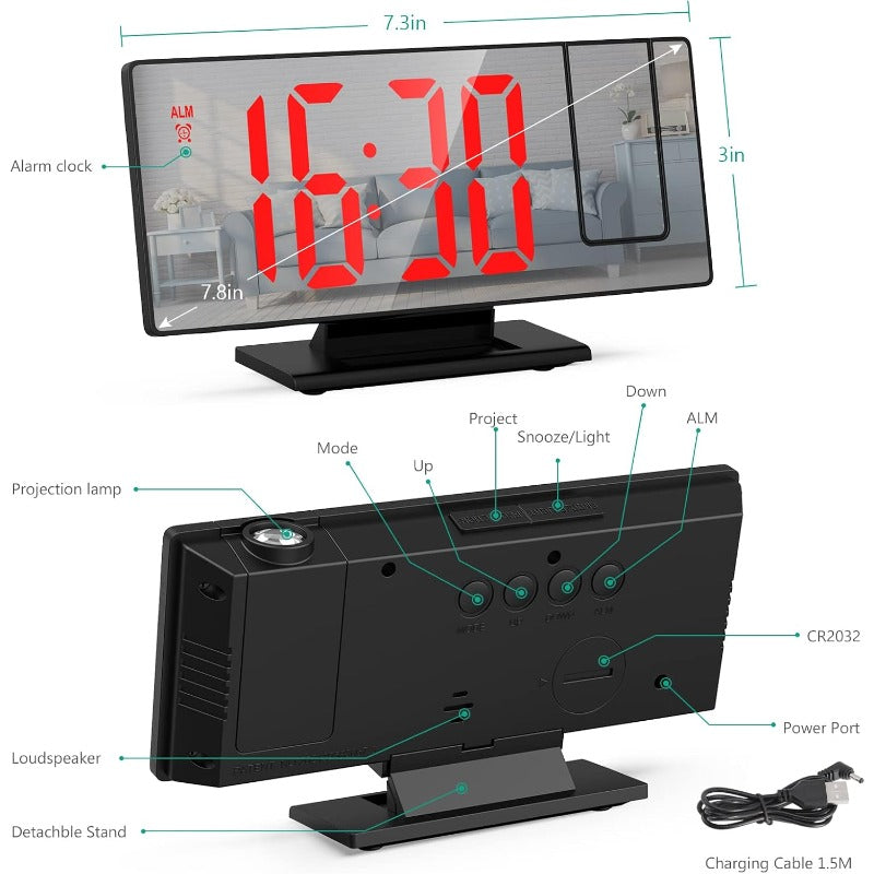 Rotating Ceiling Projection Clock