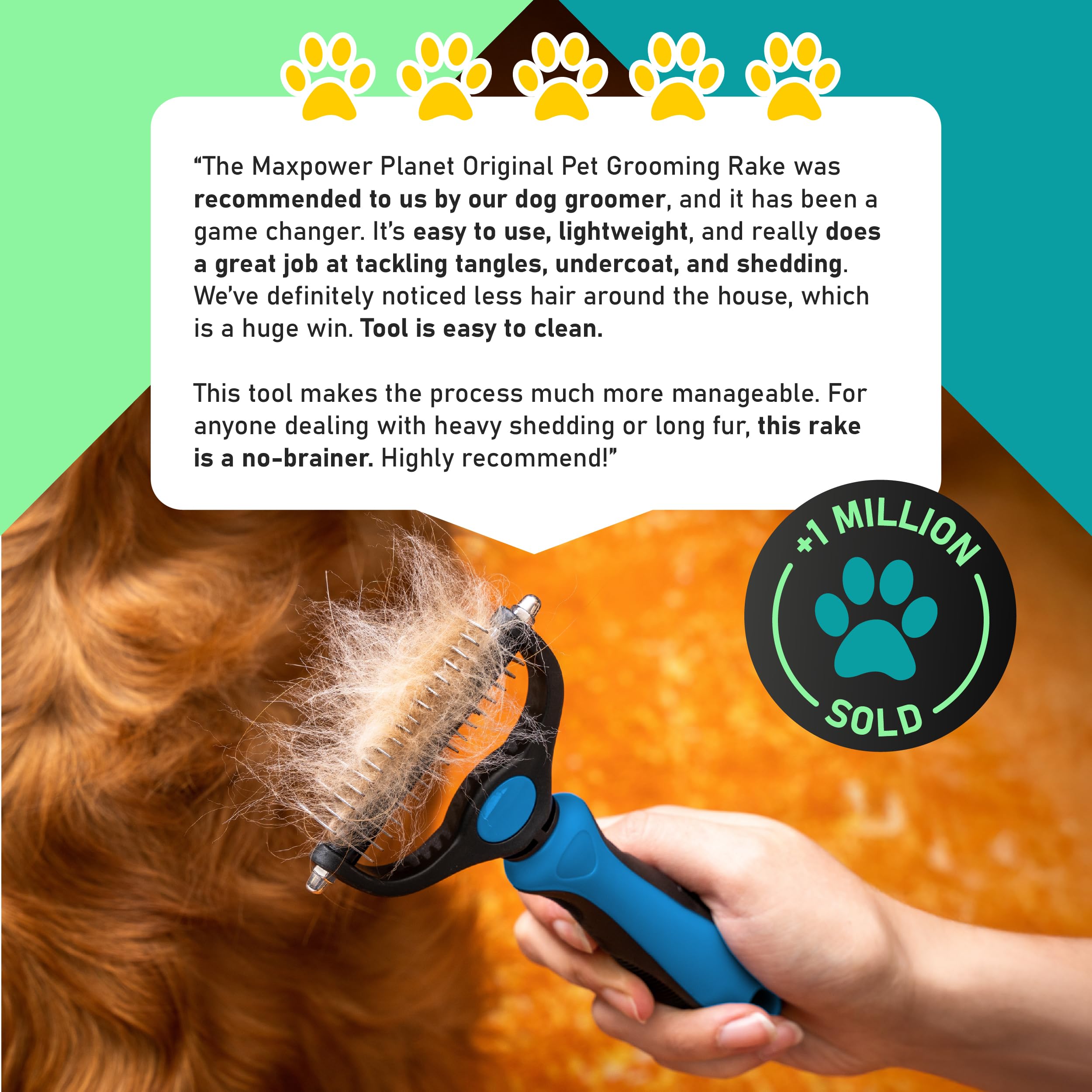Professional Double-Sided Pet Grooming Rake ✨ Undercoat Deshedding Tool for Dogs & Cats 🐶🐱