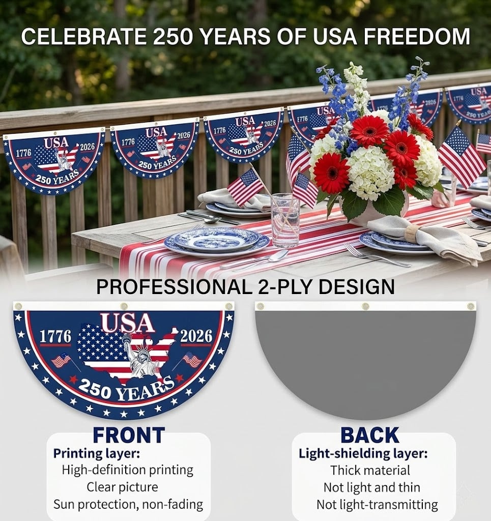 250th Independence Milestone 🎉 Commemorative USA Fan Flag