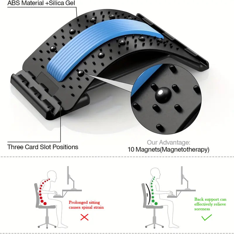 Back Stretcher — Magic Back Support and Spine Stretcher with Foam Pad — Back Massage Stretcher