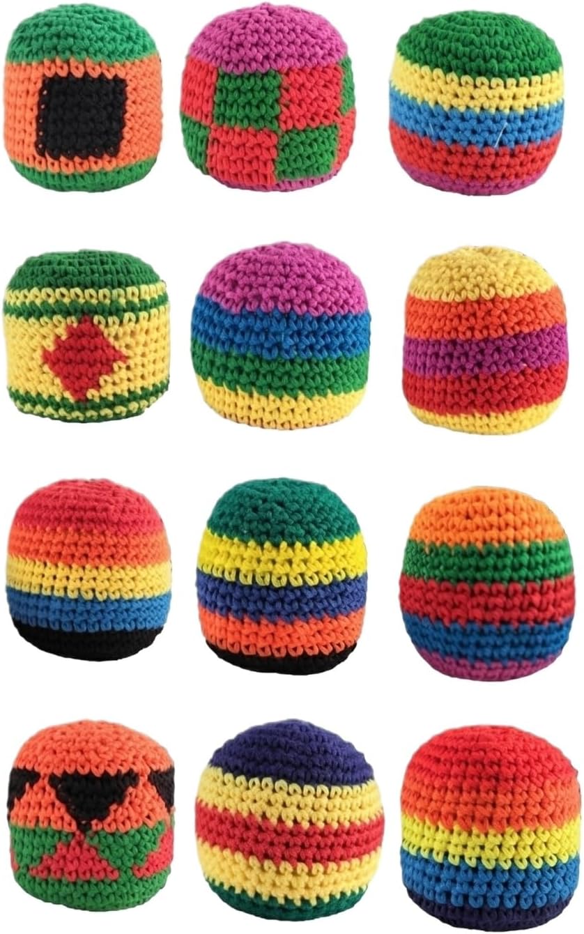 6 Pack Handmade Knitted Footbag Sack