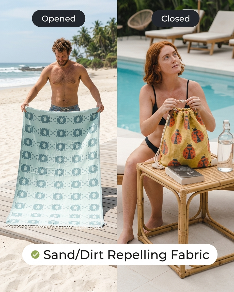 ⏰LAST DAY 49% OFF - 🏖️2-in-1 Convertible Towel & Backpack with Inner Zip Pocket & Sand-Repelling Fabric