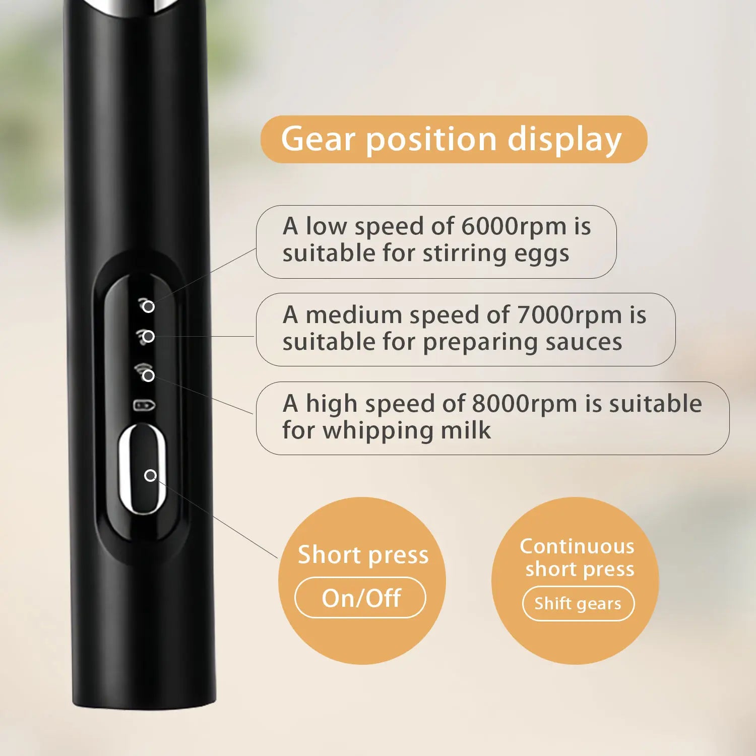 ⚡ Super Powerful Torque — Rechargeable Milk Frother Wand ☕3-Speed Handheld Foam Maker for Coffee, Matcha & Protein Shakes