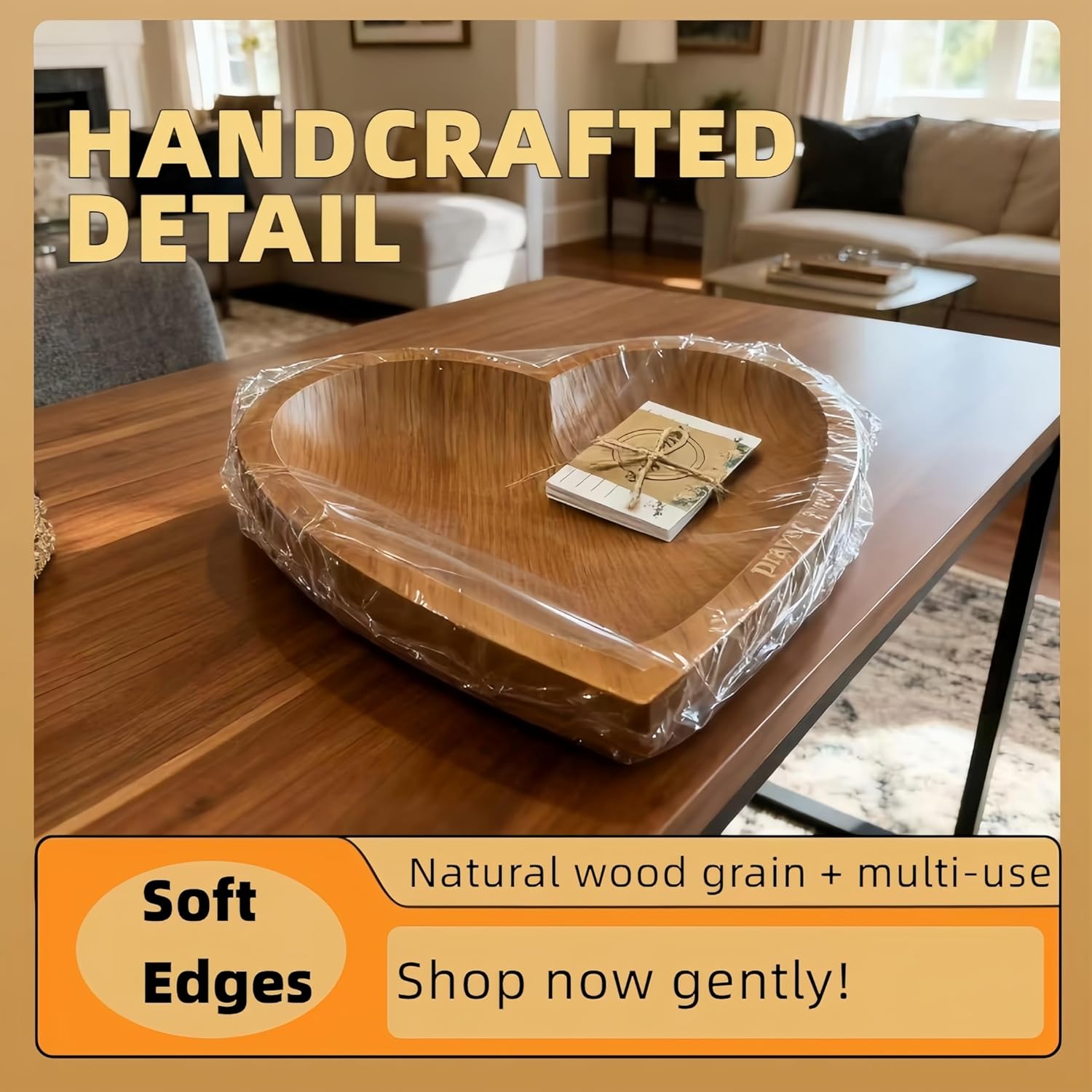 ✝️Inspirational❤ Wooden Heart Shaped Prayer Bowl Set – Handcrafted Religious Gift