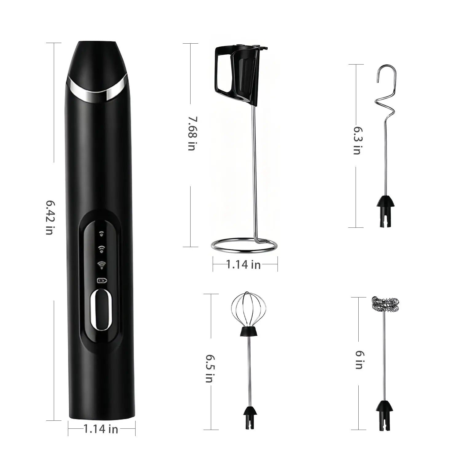 ⚡ Super Powerful Torque — Rechargeable Milk Frother Wand ☕3-Speed Handheld Foam Maker for Coffee, Matcha & Protein Shakes