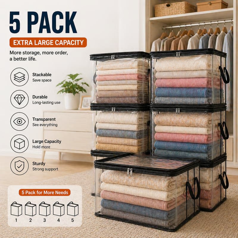 🔥🔥Mother's Day Sale 55% OFF 🎁 Heavy-Duty Clear Storage Bag for Clothes & Moving