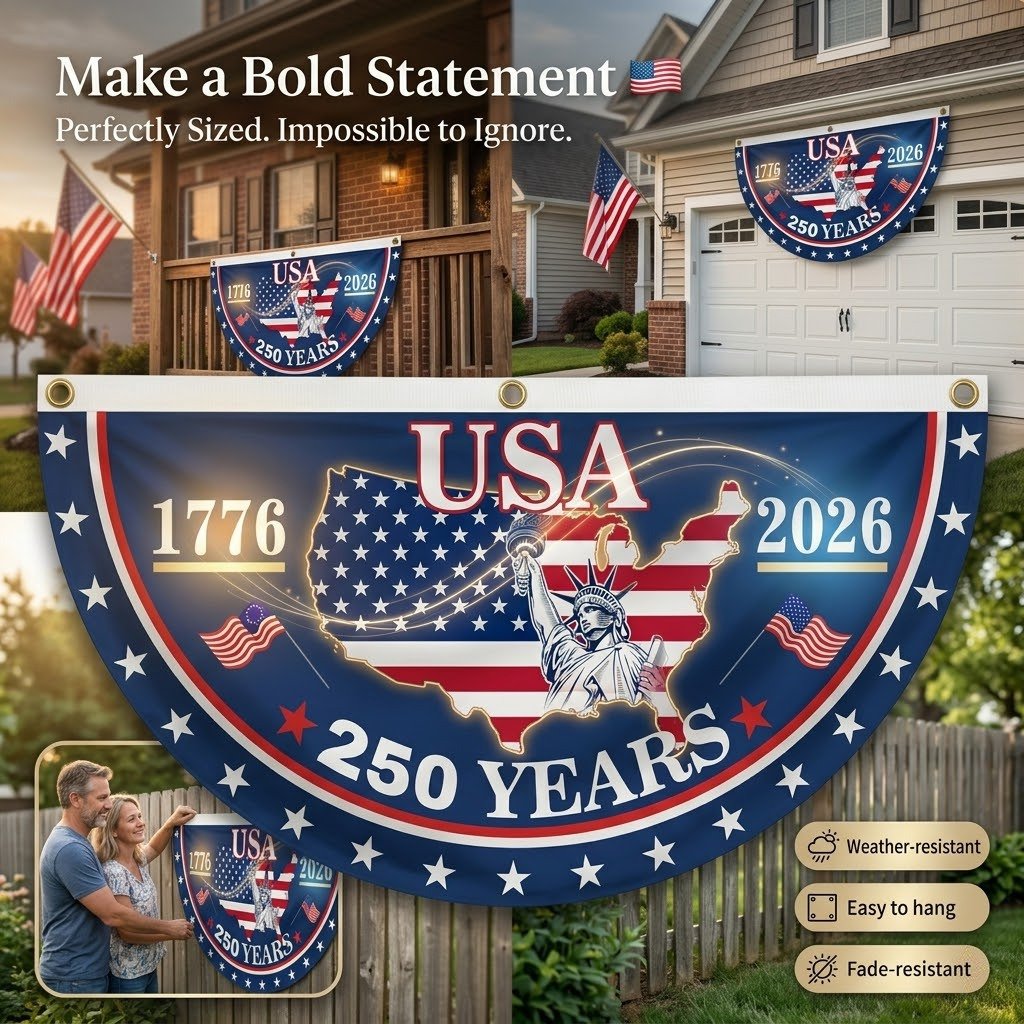 250th Independence Milestone 🎉 Commemorative USA Fan Flag