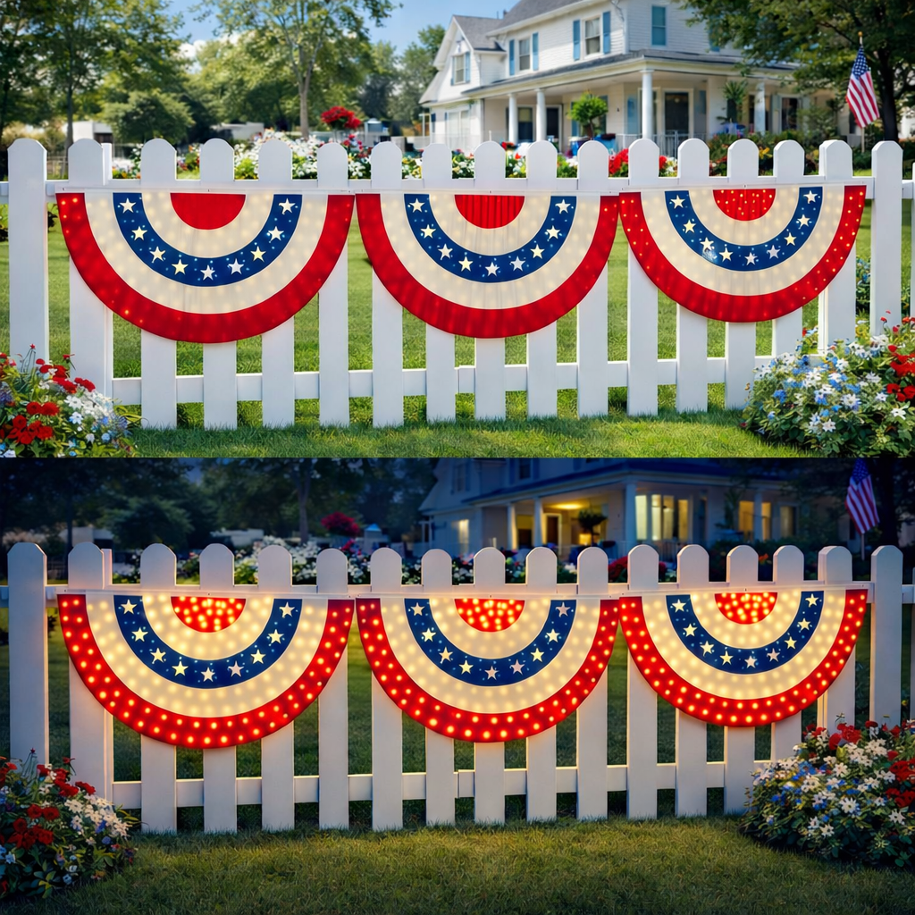 🏆Flash Sale-49% OFF⚡ 50K+ SOLD! 3 x 6 Ft LED Patriotic Bunting Banner for America's 250th
