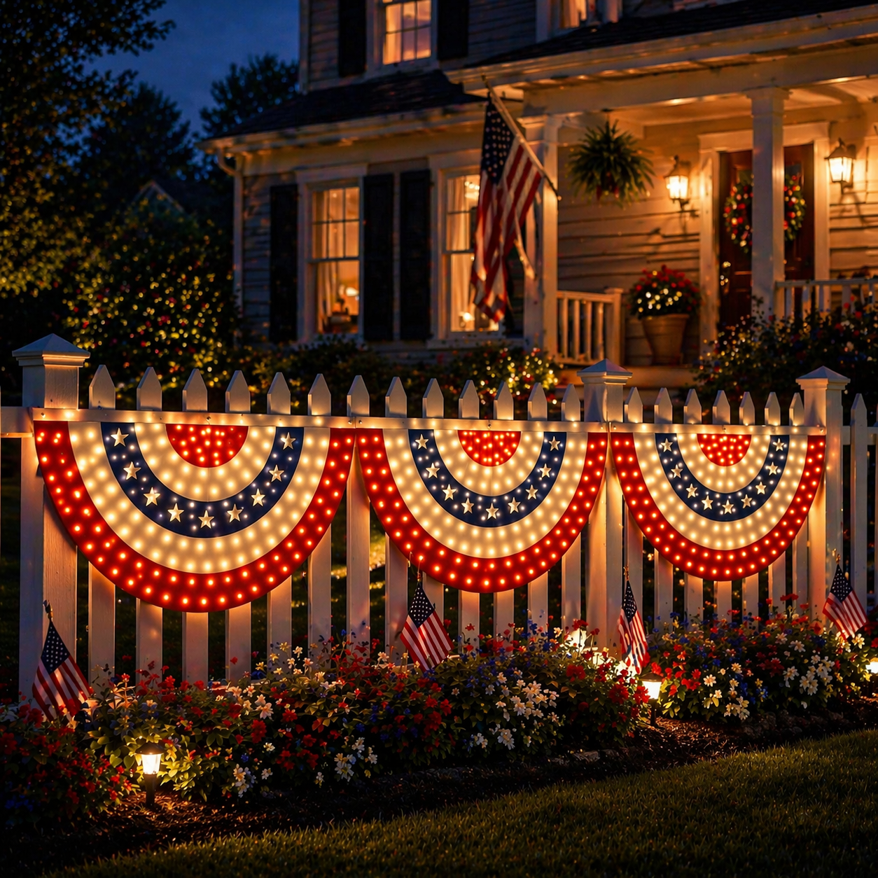 🏆Flash Sale-49% OFF⚡ 50K+ SOLD! 3 x 6 Ft LED Patriotic Bunting Banner for America's 250th
