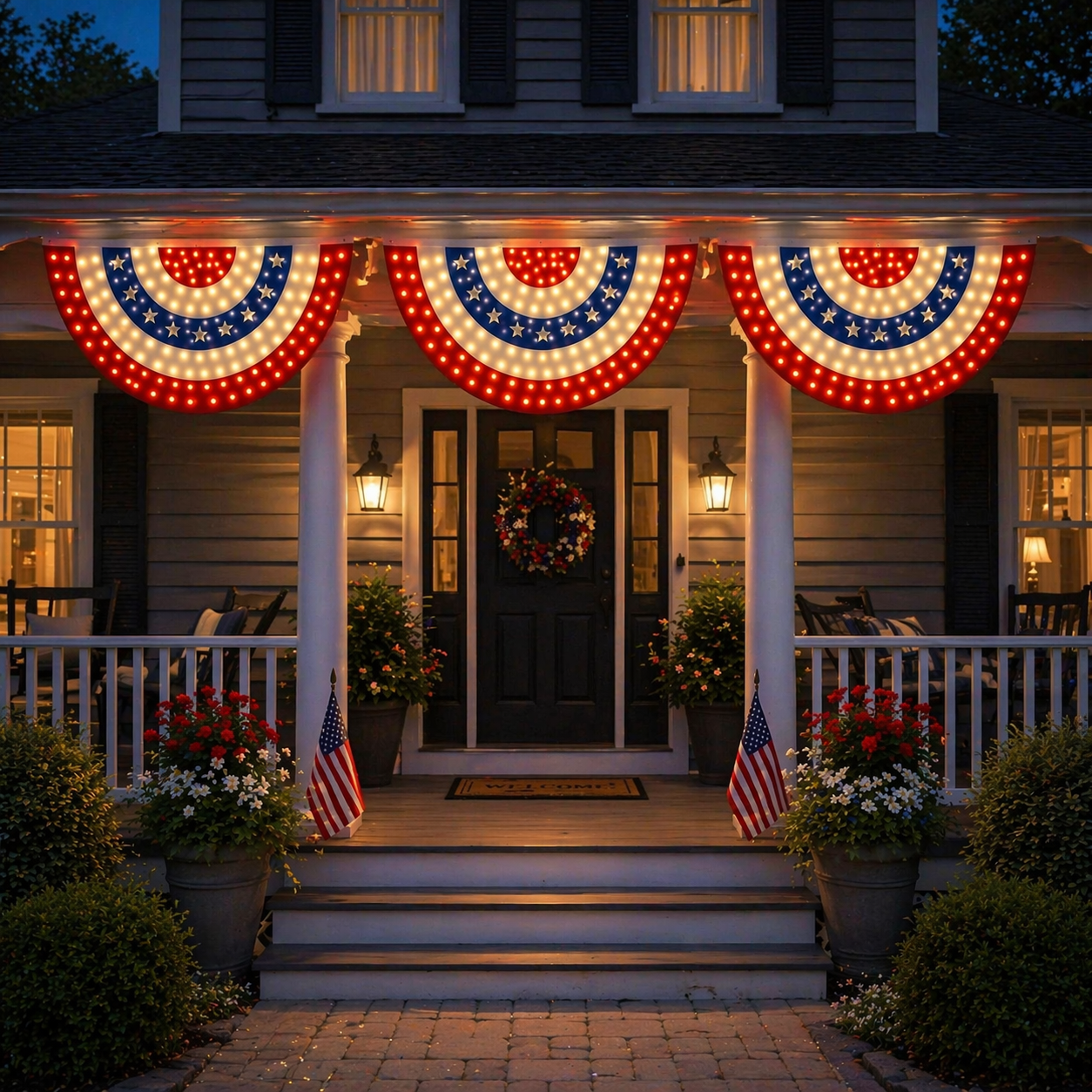 🏆Flash Sale-49% OFF⚡ 50K+ SOLD! 3 x 6 Ft LED Patriotic Bunting Banner for America's 250th