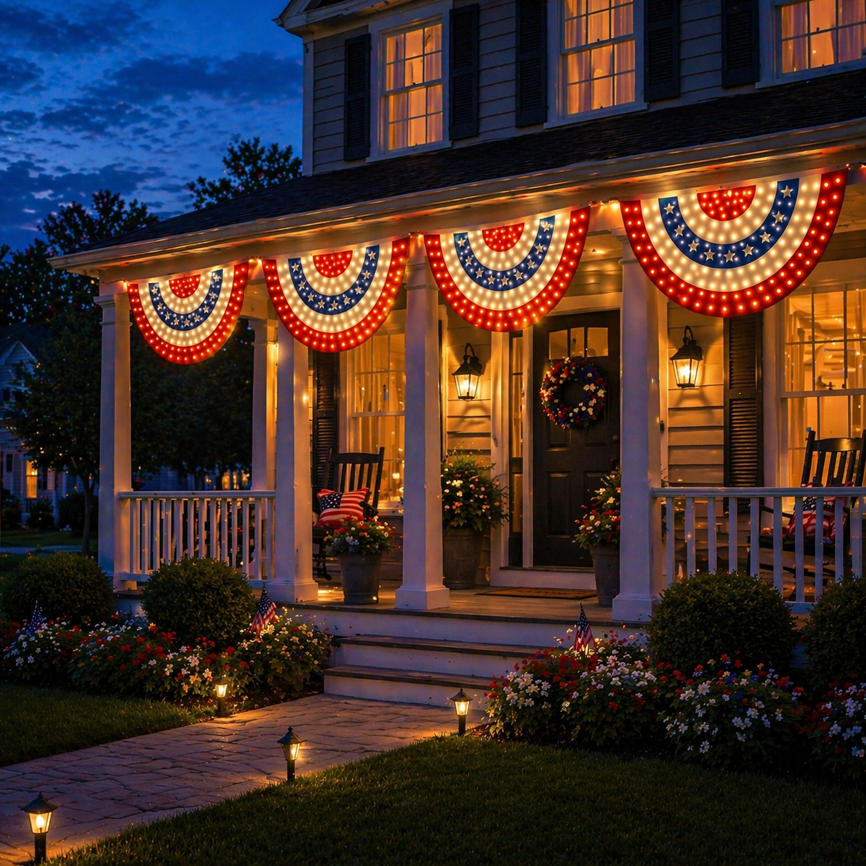 🏆Flash Sale-49% OFF⚡ 50K+ SOLD! 3 x 6 Ft LED Patriotic Bunting Banner for America's 250th