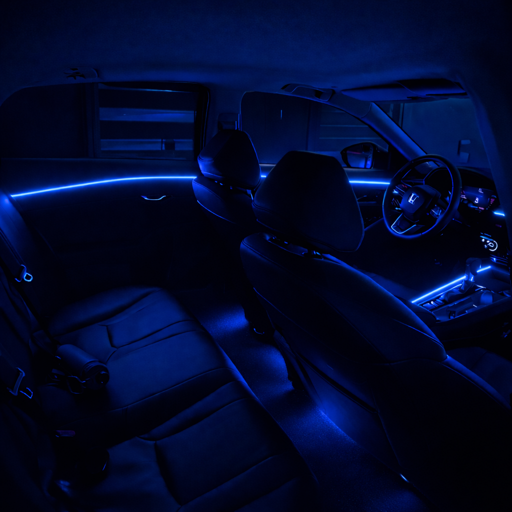INSANE Car Glow Upgrade 🚗💡 USB Powered Ambient Fiber Lights That Transform Night Driving