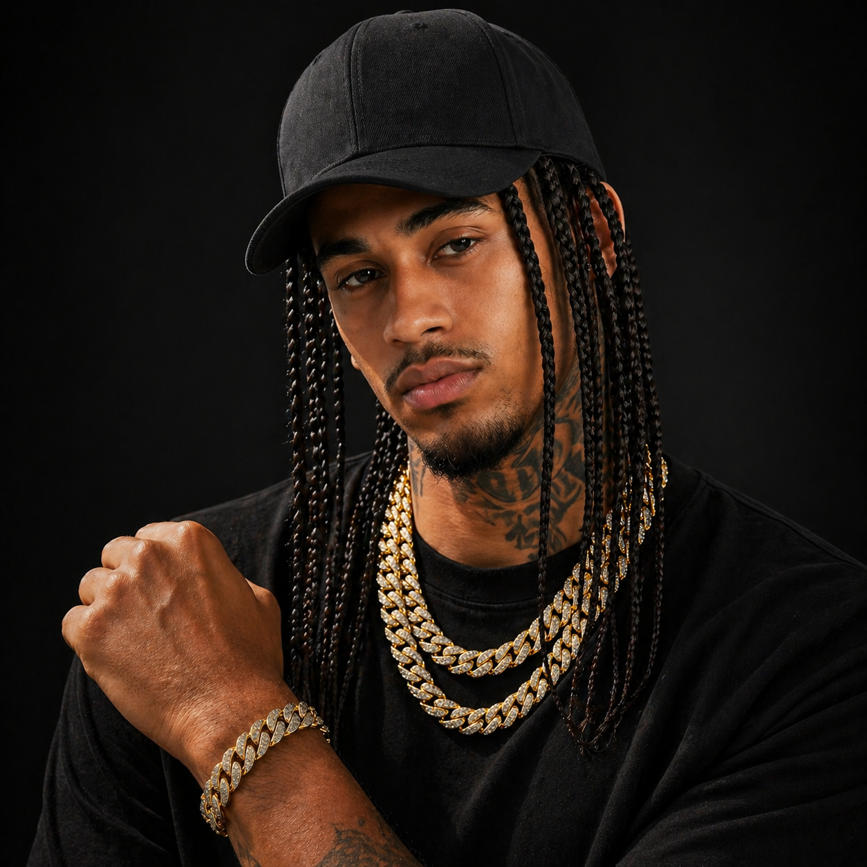 Hip-Hop Punk Baseball Cap with Braided Dreadlock Wig – Adjustable Snapback