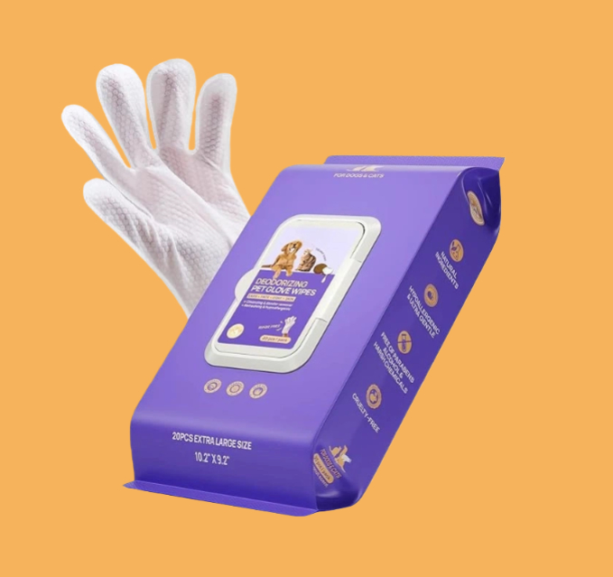 PET Glove Wipes | High-Efficiency Deodorizing & Grooming Gloves | Professional Deep Clean with a Loving Stroke | Instant Refresh for Sensitive Pets | No More Water Stress – Clean & Comfy in Minutes