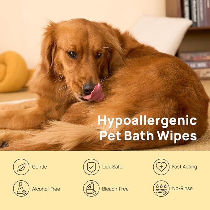 PET Glove Wipes | High-Efficiency Deodorizing & Grooming Gloves | Professional Deep Clean with a Loving Stroke | Instant Refresh for Sensitive Pets | No More Water Stress – Clean & Comfy in Minutes
