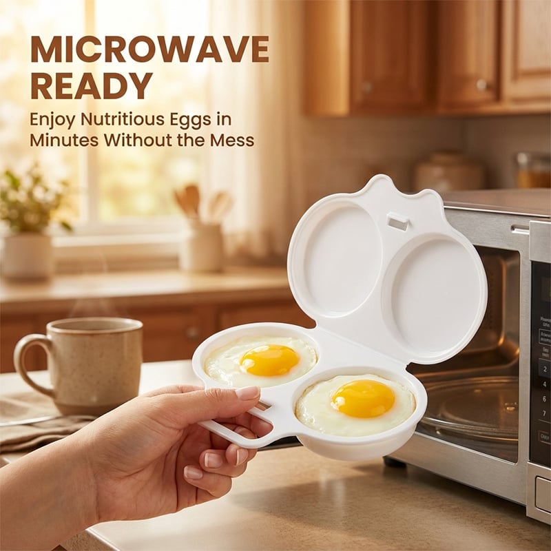 2-Egg Microwave Egg Poacher with Lid