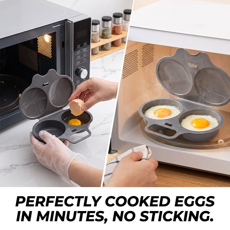 2-Egg Microwave Egg Poacher with Lid