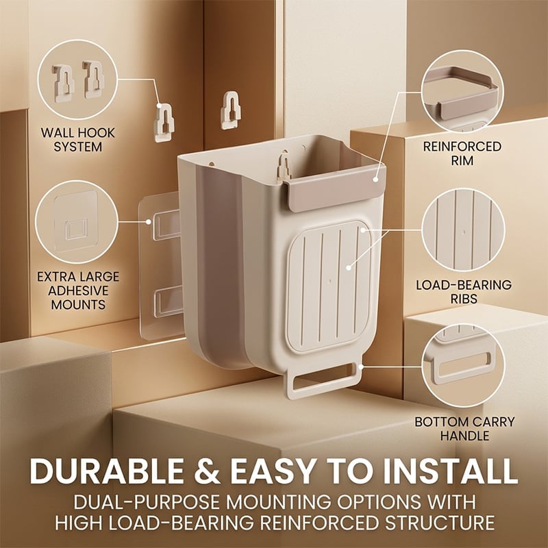 Foldable Wall-Mounted Trash Bin