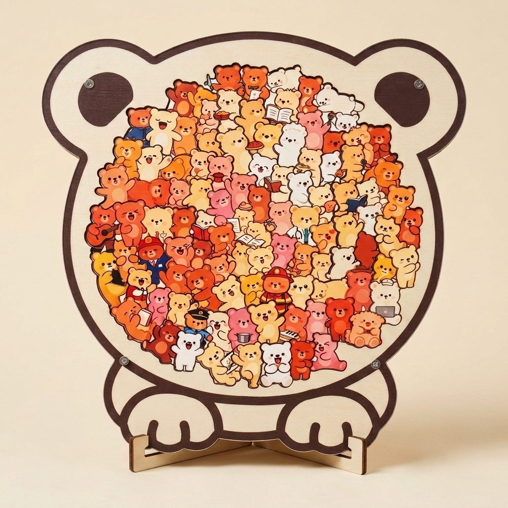 🔥Best Seller Mindful Wooden Animal Puzzle with Display Stand ✨ Perfect Gift for Cat Lovers