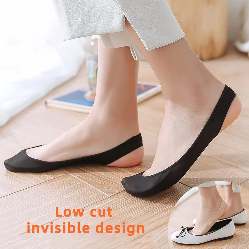 12 Pairs Invisible Summer Silicone Non-Slip Boat Socks for High Heels