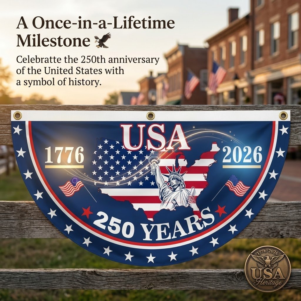 250th Independence Milestone 🎉 Commemorative USA Fan Flag