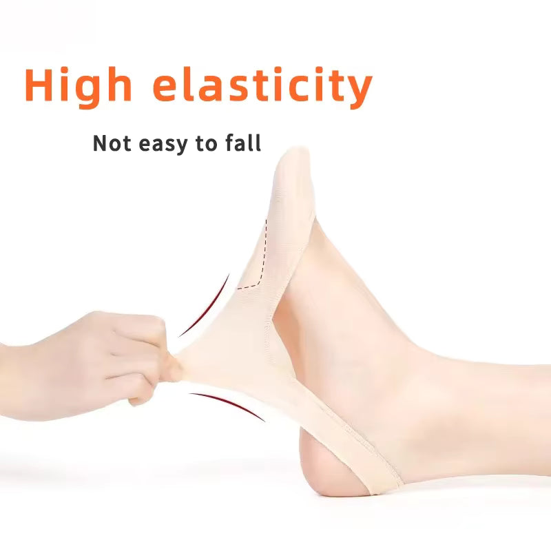 12 Pairs Invisible Summer Silicone Non-Slip Boat Socks for High Heels