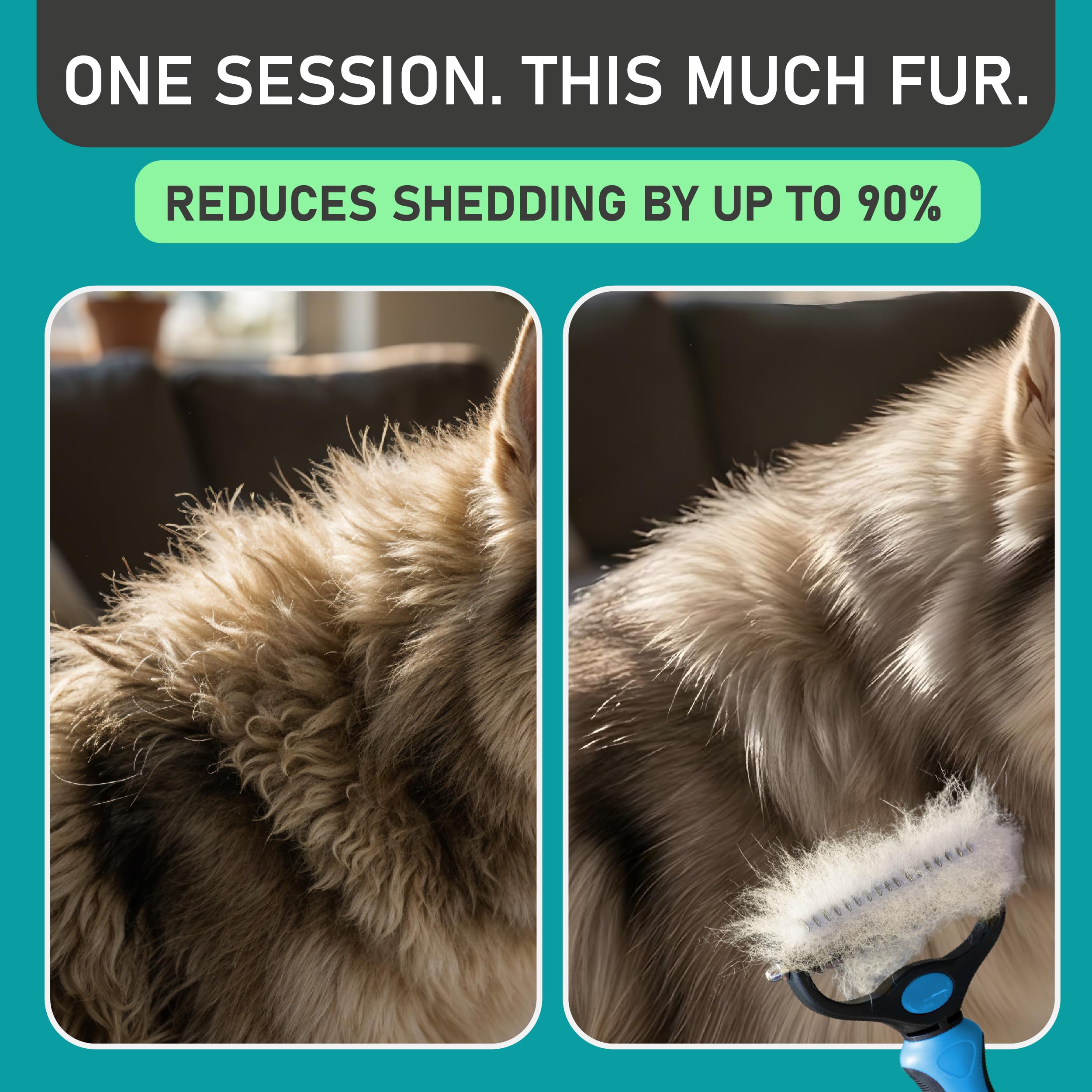 Professional Double-Sided Pet Grooming Rake ✨ Undercoat Deshedding Tool for Dogs & Cats 🐶🐱