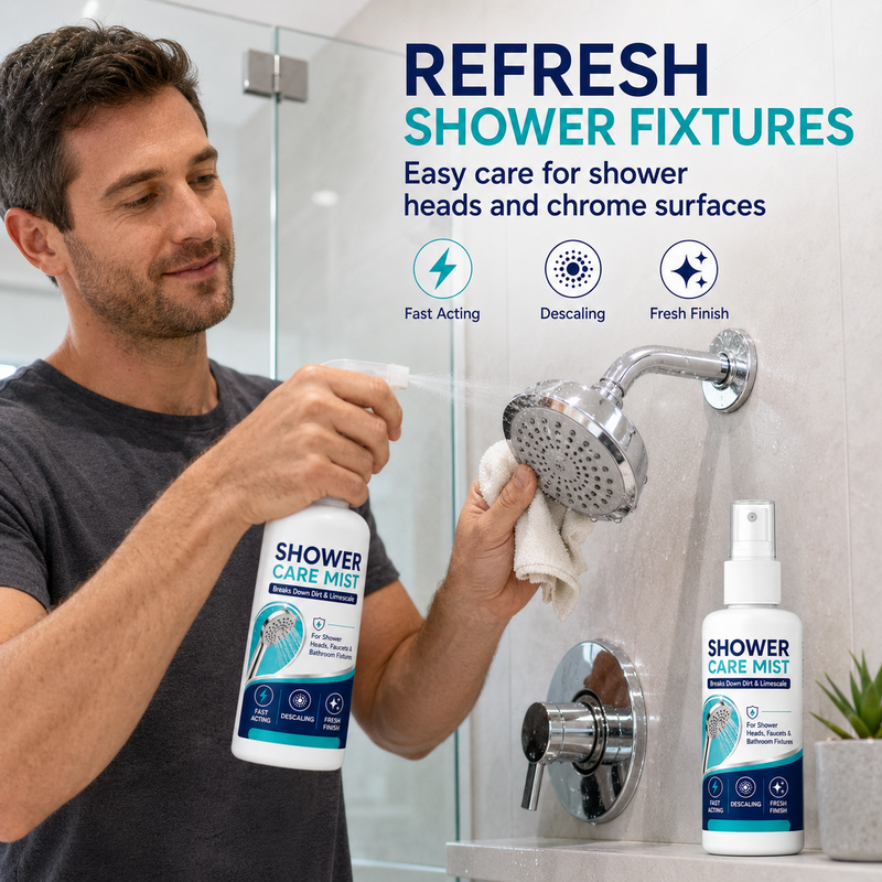 Bathroom fixture limescale cleaning spray