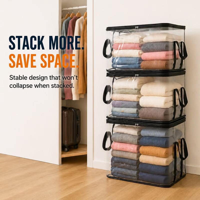 🔥🔥Mother's Day Sale 55% OFF 🎁 Heavy-Duty Clear Storage Bag for Clothes & Moving