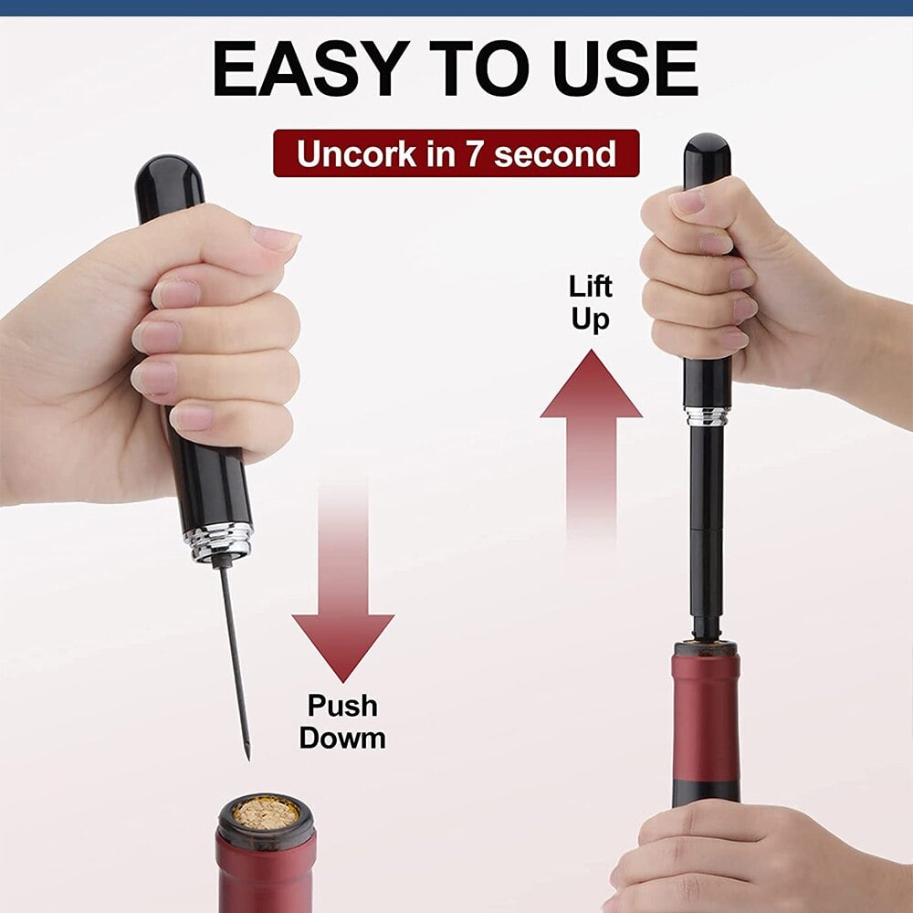 🍷 Only $8.99 Each — Air Pressure Wine Opener, Open Wine in 10 Seconds!🍾