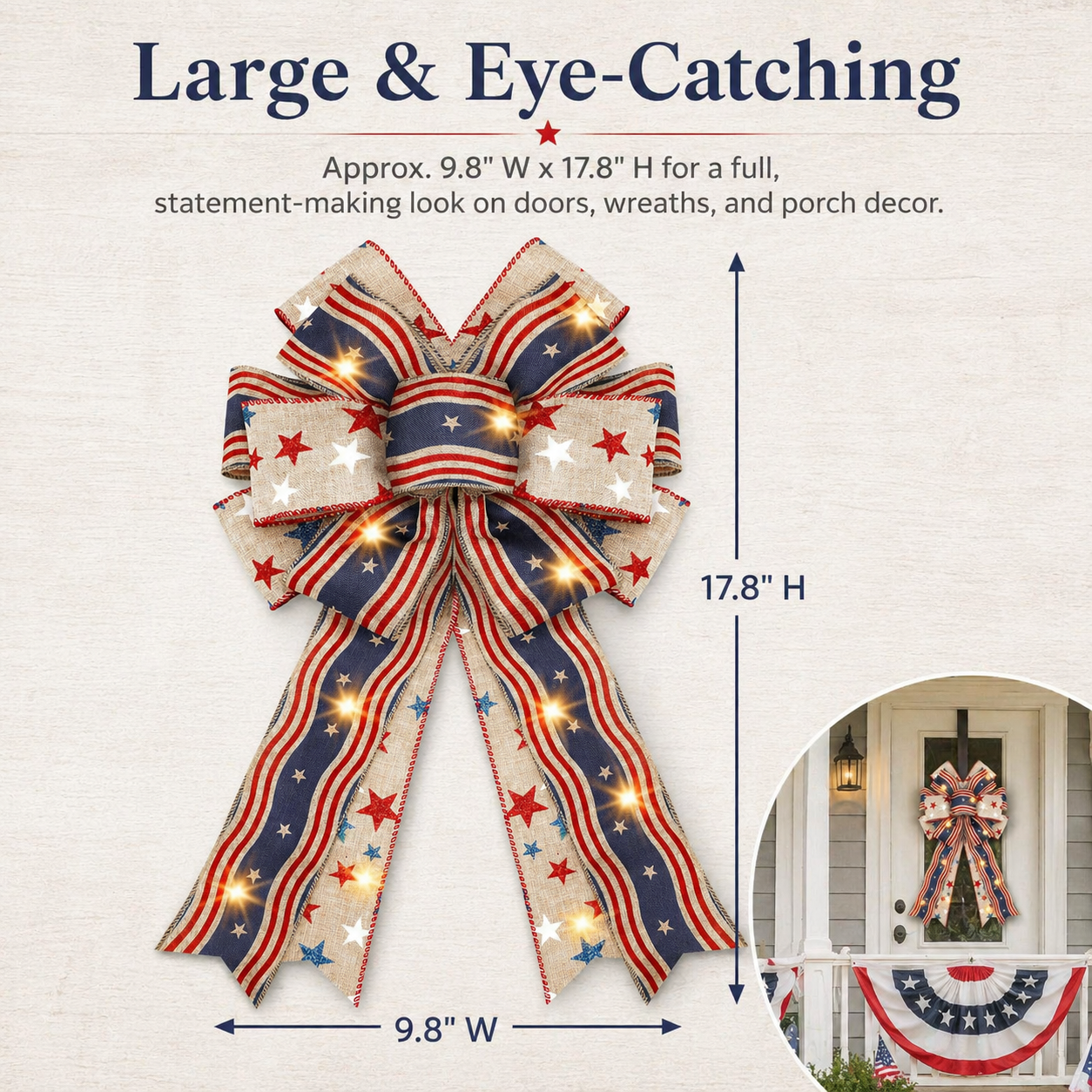 🎁🎁Handcrafted American Flag Wreath Decor for Front Doors 🇺🇸（🎉Best Decorative Effect - 4 PCS）