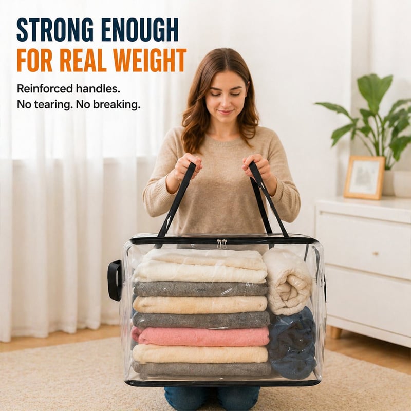🔥🔥Mother's Day Sale 55% OFF 🎁 Heavy-Duty Clear Storage Bag for Clothes & Moving