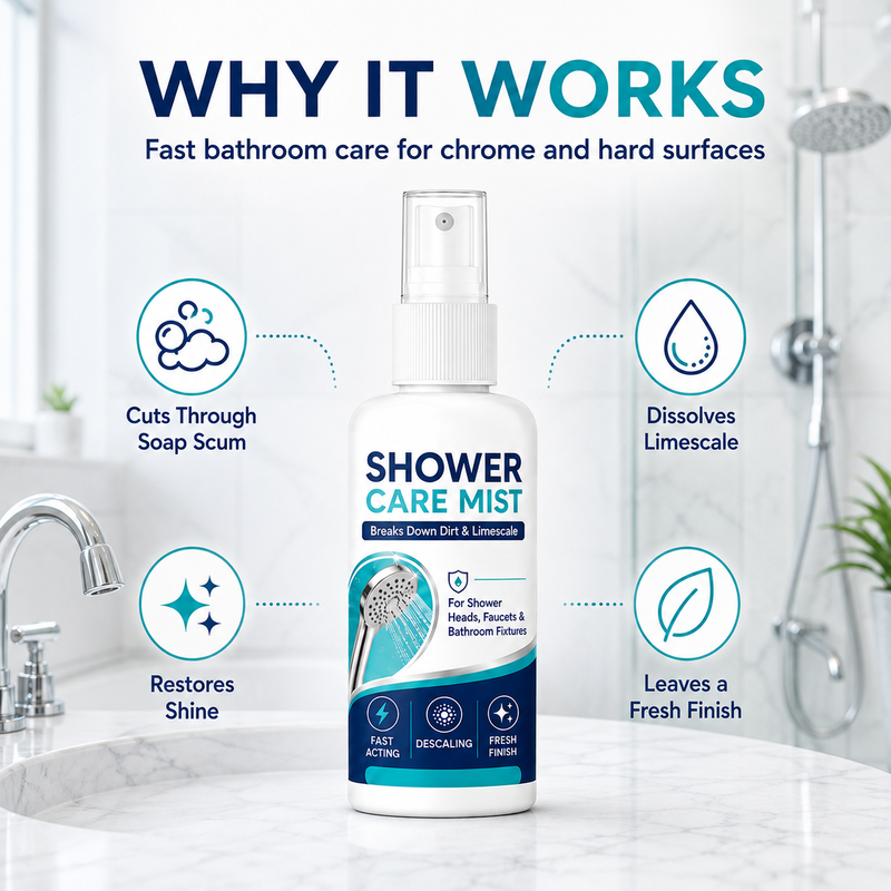 50ml shower care mist for limescale and bathroom buildup