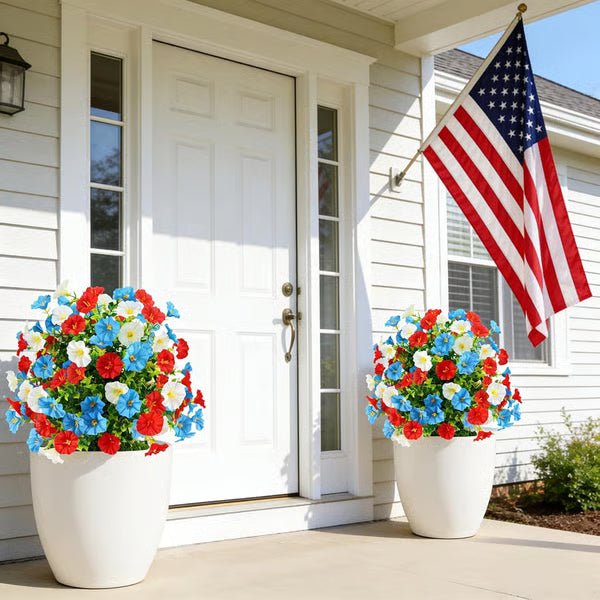 50K+ SOLD! 🔥 🇺🇸 Patriotic Artificial Flower Tree with Ground Spike🔥4th of July