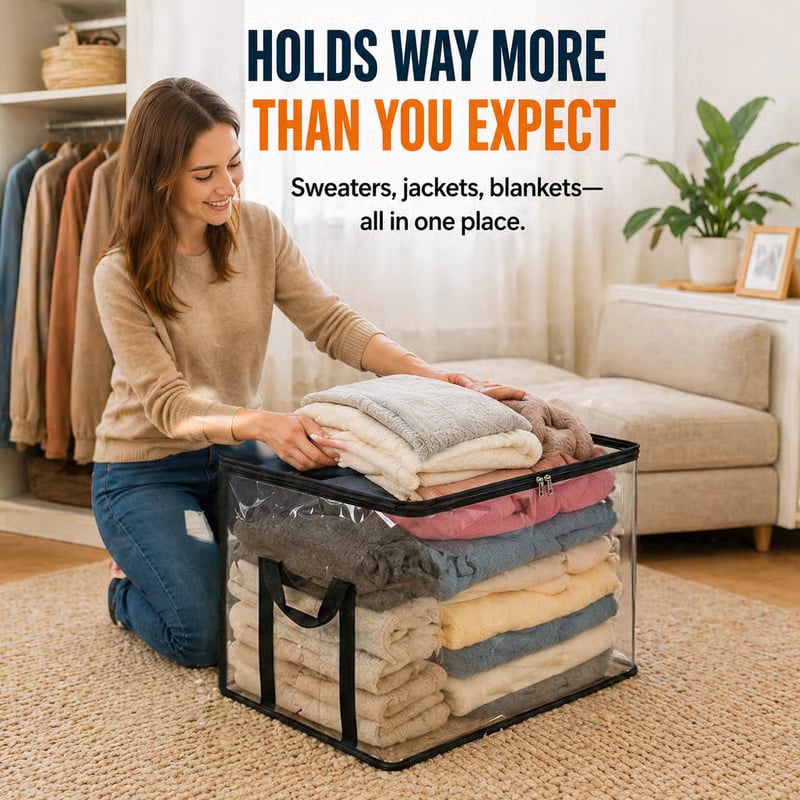 🔥🔥Mother's Day Sale 55% OFF 🎁 Heavy-Duty Clear Storage Bag for Clothes & Moving