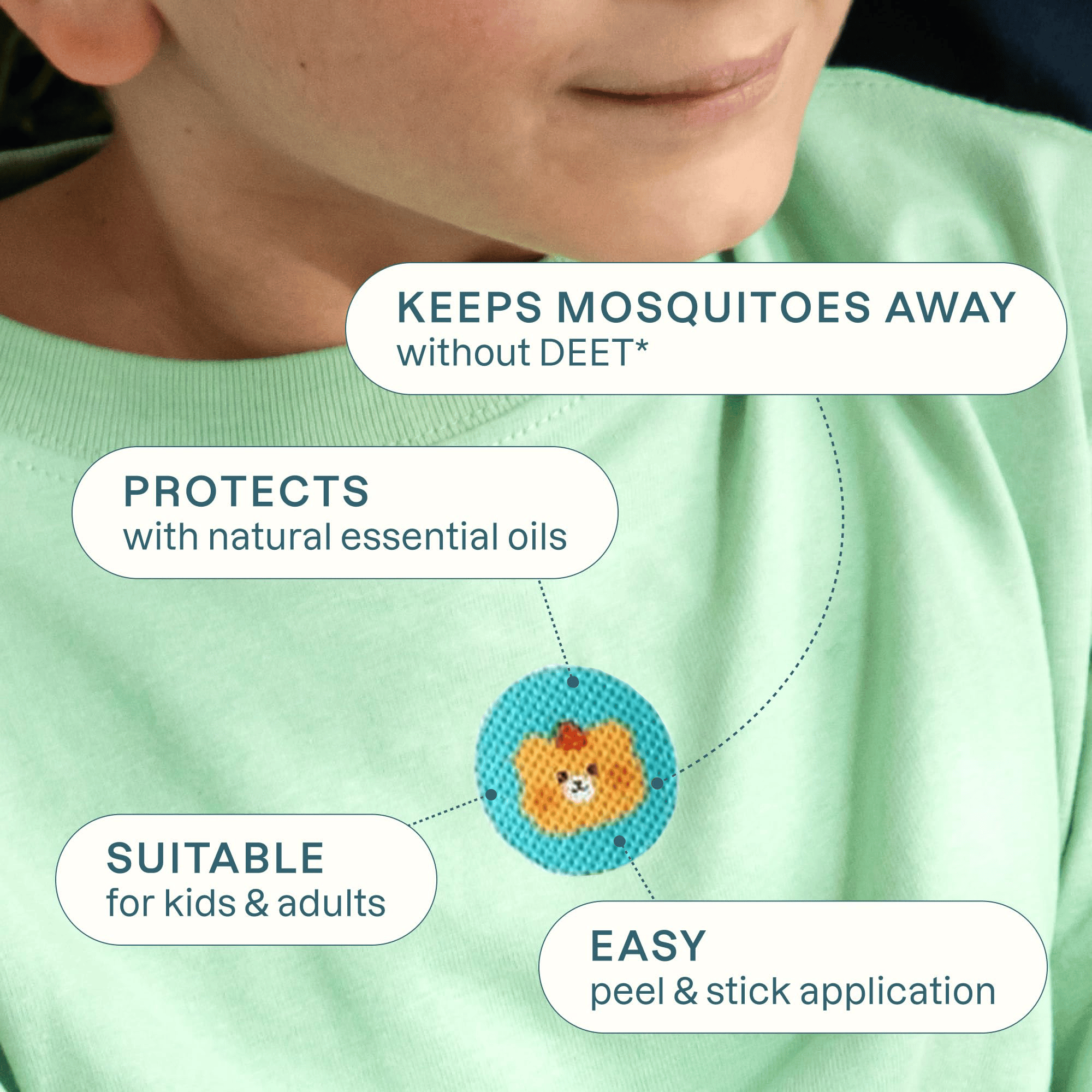 Kid‑Approved Cartoon Mosquito Repellent Patches | Natural Non‑Toxic Stickers, Owl/Chick/Fox/Panda Blind Box White Bag Pack for Family Outdoor Use