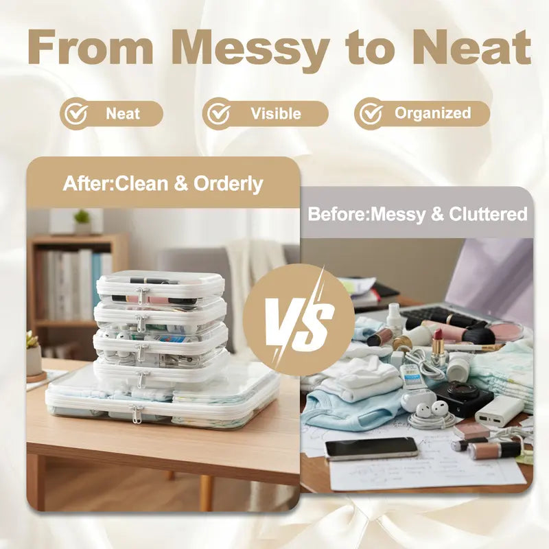 🧳📦2 Counts Clear Organizer Storage Box