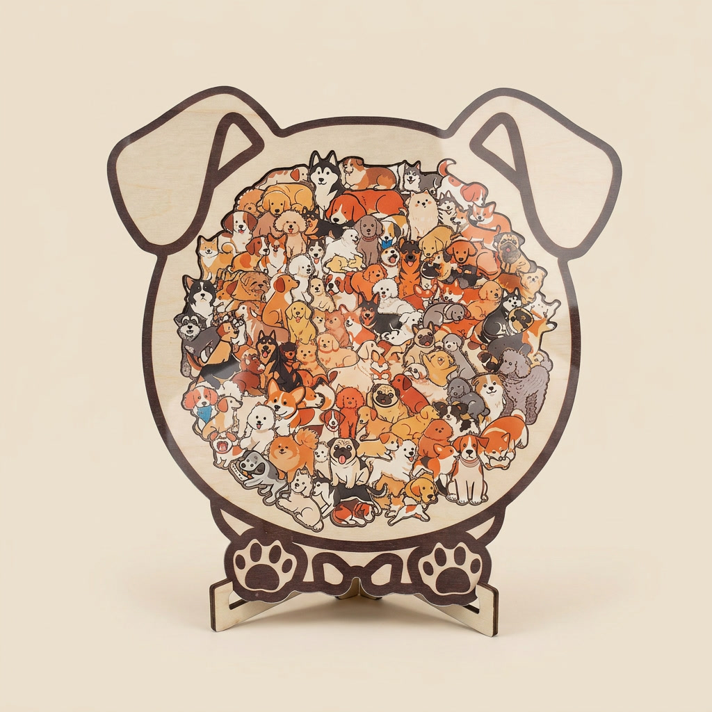 🔥Best Seller Mindful Wooden Animal Puzzle with Display Stand ✨ Perfect Gift for Cat Lovers