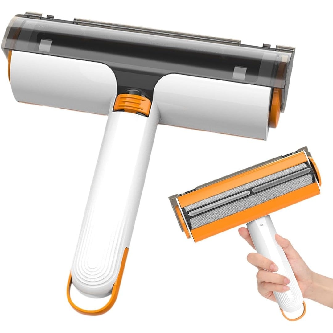 2-Way Pet Hair Remover - Reusable Lint Roller for Cat & Dog Fur on Couch, Bed & Clothes