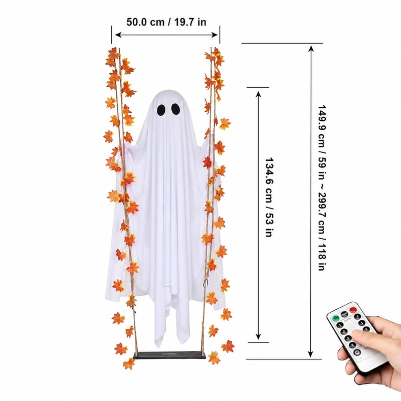 LED Light-UpSwinging Ghost Halloween Decoration
