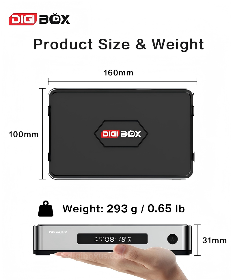 DIGIBOX size and weight.