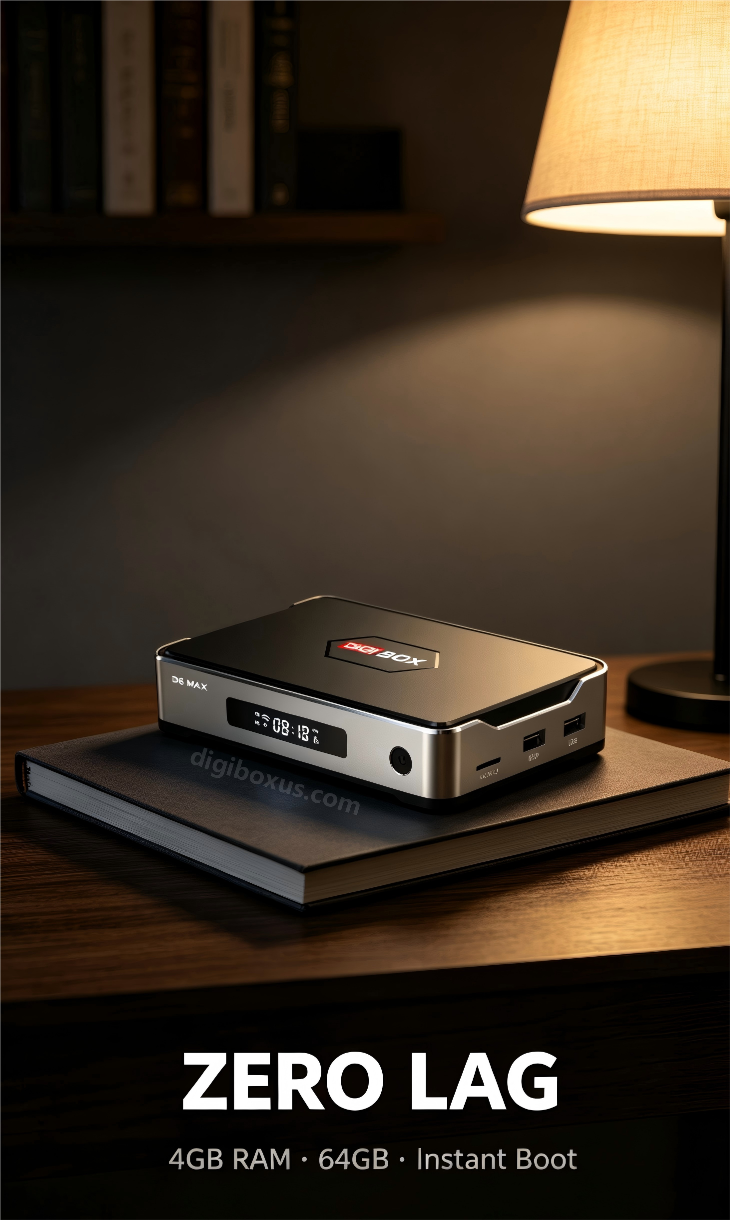 DIGIBOX D6 MAX instant boot with zero lag and 64GB high-speed memory. mob.